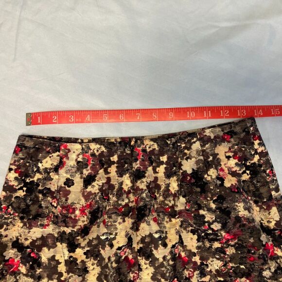 Talbots Woven Skirt Fall Floral Abstract Watercolor Lined Mini Chic Petite 2P - Picture 8 of 10